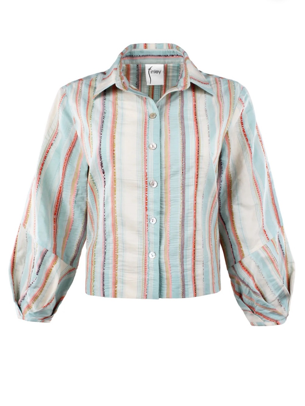 Finley Emmy Crop Shirt Harbour Stripe XS